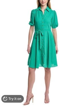 Sharagano Green Button down Dress